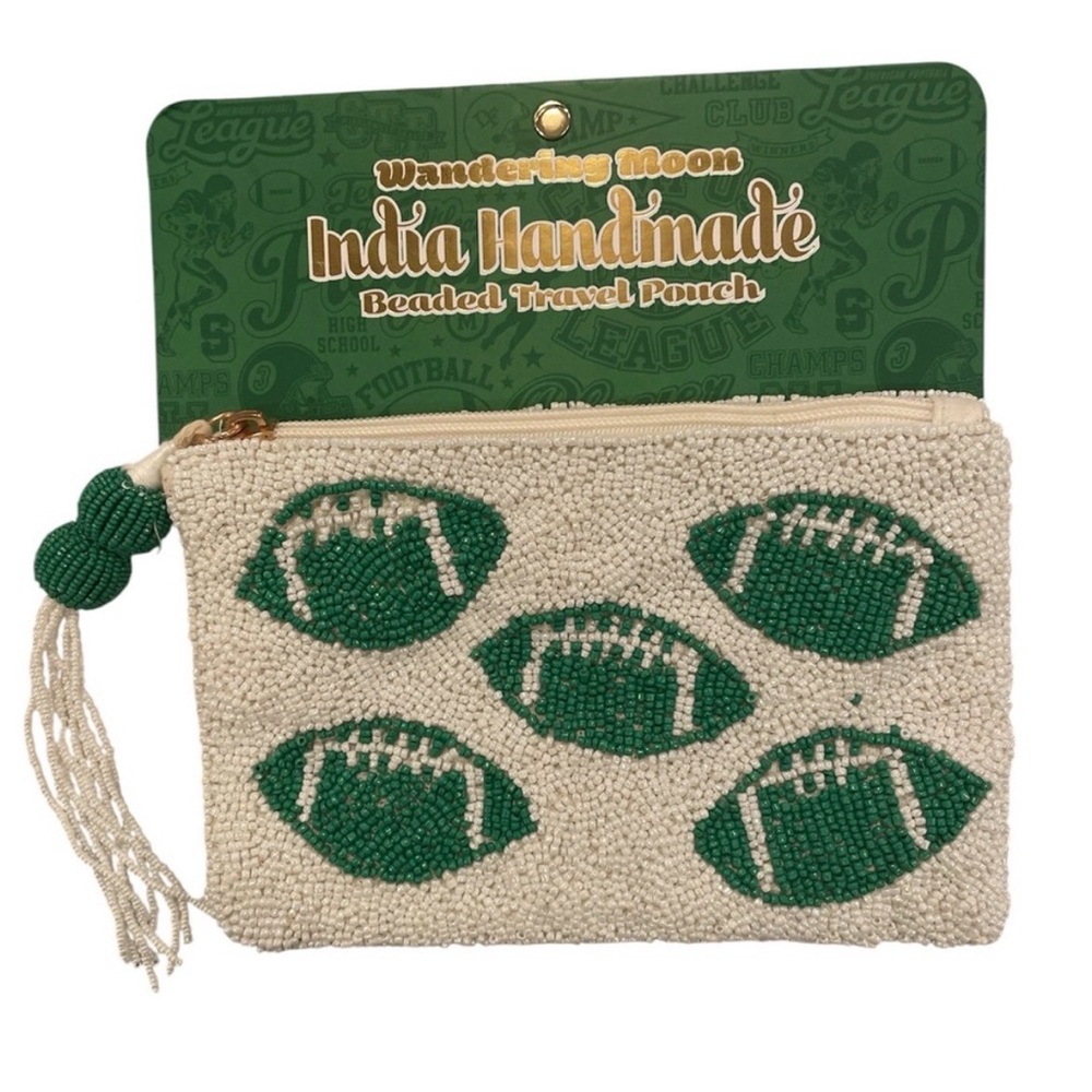 Viral Beaded football pouch. Brand new!